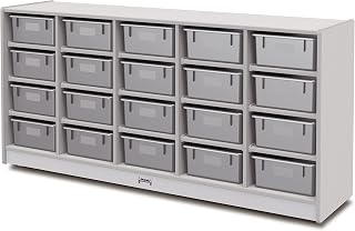 Jonti-Craft Rainbow Accents 4021JCWW000 20 Tub Mobile Storage - with Tubs - Gray