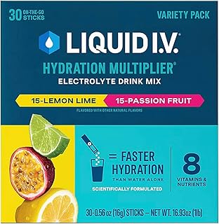 Liquid I.V. Hydration Multiplier Variety Pack, Lemon Lime & Passion Fruit 30ct