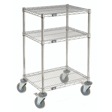 Chrome Wire Shelf Mobile Printer Stand by Nexel – 18"L x 24"W x 39"H, Steel, Chrome, Model 250117A