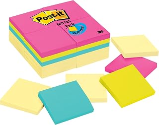 Post-it Notes 3 in x 3 in, 24Pads, America's’s #1 Favorite Sticky Notes, Canary Yellow and Ultra Colors, Clean Removal, Recyclable (654-CYP-24VA)