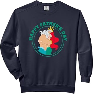 Disney The Little Mermaid Ariel and King Triton Father's Day Comfort Colors Adult Sweatshirt
