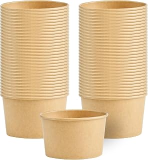 Coppetta 12 Ounce Dessert Cups, 200 Greaseproof Ice Cream Cups - Lids Sold Separately, For Hot And Cold Foods, Kraft Paper Yogurt Bowls, Disposable, For Sundaes, Mousse Or Puddings - Restaurantware