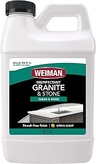 Weiman Disinfecting Granite Daily Clean & Shine Refill, 64 Oz - Safely Clean Disinfect and Shine Granite Marble Soapstone Quartz Quartzite Slate Limestone Corian Laminate Tile Countertop