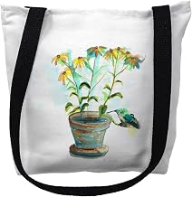 Betsy Drake TY193S 13 x 13 in. Pot to Daisies Small Tote Bag