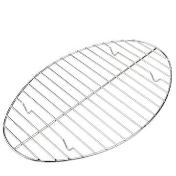 Mlintech Oval Roasting Rack, Stainless Steel Wire, 15x10 Inch, Silver