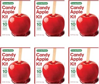 Concord Foods Candy Apple Kit Makes Traditional Red Apples Perfect for Family Treats, Carnivals, Fairs & Fundraisers Includes Candy Apple Mix & 10 Sticks Easy, Fun & Delicious 5 oz Box Pack of 6