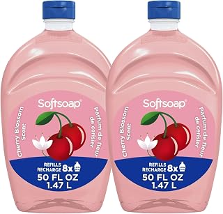Softsoap Limited Edition Seasonal Scents | Extra Large Refill Bottles, 100 FL Oz Total, 2-50 Fl Oz Bottles for Refilling Liquid Hand Wash (Cherry Blossom)