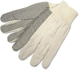 MCR Safety 8808S Dotted Cotton Canvas Work Gloves, Natural, Large, 1-Pair