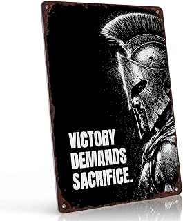 Spartan Warrior Vintage Metal Wall Art Signs 8X12 Inch