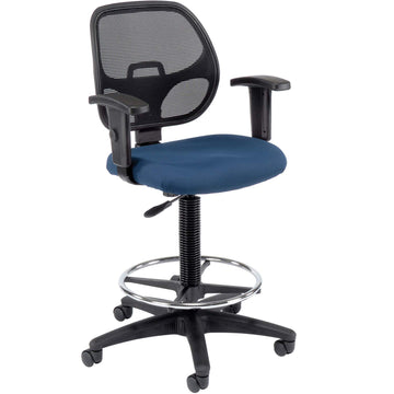 Global Industrial Drafting Stool by Sim Imports – Plastic, Blue, Model A2813TMIX+22A4-BL