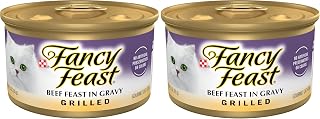 Fancy Feast Purina Grilled Wet Cat Food Beef Feast in Wet Cat Food Gravy - 3 oz. Cans (Pack of 48)