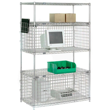 Chrome, Mini Security Module, 48"W x 24"D x 21"H by Nexel – Steel, Silver, Model MSM244C