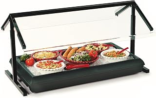 Carlisle FoodService Products Buffet Bar Adjustable Double Sided Sneeze Guard for Catering, Buffets, Restaurants, Plastic, 48 Inches, Black