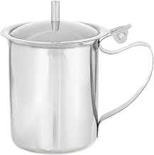 Winco Stainless Steel Creamer with Cover, 10-Ounce, Medium, Metallic | Great for Cream, Coffee Service and Table Service