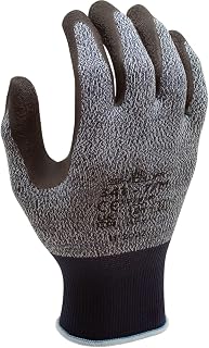 SHOWA 341 Natural Rubber Latex Palm Coated General Purpose Work Gloves with Nylon/Poly Liner, 13-Gauge, for Vending Machines Black, Small (12 Pair)
