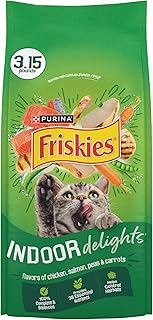 Friskies Purina Indoor Dry Cat Food, Indoor Delights - (4) 3.15 lb. Bags