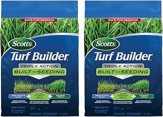 Scotts Turf Builder Triple Action Built For Seeding, (2-Pack) | Weed Preventer Plus Fertilizer, 4,000 sq ft
