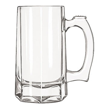 12-oz Glass Beer Steins (Pack of 12) by Libbey – 12 Ounces, Glass, Clear, Model 5206