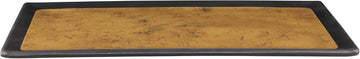 Elite Global Solutions 12 5/8" x 6 7/8" Gold/Black Melamine Tray | Dishwasher safe, Shatterproof, Great for Appetizers, Desserts, Buffet Displays and Catering