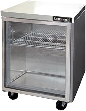 SW27-GD Single Section Work Top Refrigerator 27" W, Glass Door