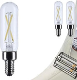 Satco 2.8W T6 LED Light Bulb 5000K Natural Light 200 Lumens Clear 300 Degree Beam E12 Candelabra Base 92 CRI Dimmable Wet Rated IP65 Enclosed Fixture Rated 120V S12519 (2 Pack)