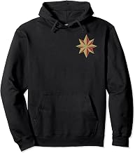 Captain Marvel Left Chest Star Higher Back Graphic Hoodie Pullover Hoodie