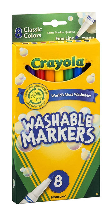 Ultra-Clean Washable Markers by Crayola – Plastic, Multicolor, Pack of 18, Model 587809