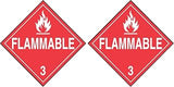 Accuform Hazard Class 3, Flammable 3, Adhesive Viny Placard, 10.25" x 10.75",MPL301VS1 (Pack of 2)