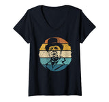 Womens Retro Winston Churchill - Vintage Churchill V-Neck T-Shirt by Winston Churchill Gifts & Accessories – Cotton, Black, Model GQJJCDX33BQ
