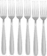 Oneida Jordan Dinner Forks Silverware Set for 6, Flatware | sandblasted finish, platinum trim | dishwasher safe | cutlery set for kitchen and dining, utensil set