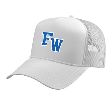 Federal Way Eagles Trucker Hat with Adjustable Mesh Back by Federal Way High School, Federal Way, WA 98003 – Polyester, White