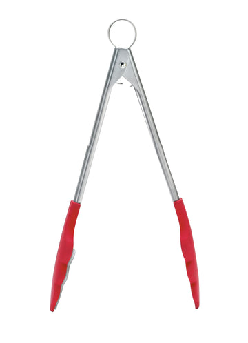 Browne & Co 12-Inch Silicone Tongs with Teeth by Cuisipro – 12-Inch, Stainless Steel, Red, Model 74717805