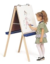 Adjustable Easel with Chalk and Write/Wipe Boards