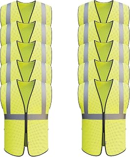 OccuNomix ANSI/ISEA 107-2020 Class 2 Type R Mesh Surveyor Vest - Reflective Safety Vest with Pockets, Hook & Loop Closure, 2X-Large/3X-Large, Yellow, pack of 10