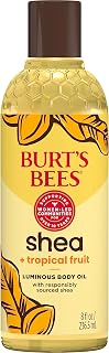 Burt's Bees Shea + Tropical Fruit Luminous Body Oil, Non-Greasy, Antioxidant Rich for Glowing Skin, Non-Irritating, Natural Origin Skin Care, 8 oz.