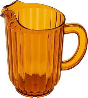 G.E.T. 60 oz Amber Plastic Pitcher with Handle (Set of 12)
