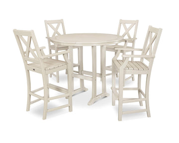 ® Braxton Bar Set by Polywood – High Density Polyethylene, Sand, Model PWS513-1-SA