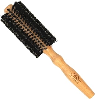 Fuller Brush Natural Beechwood Hairbrush - Ergonomic Contoured Handle - Genuine Boar Bristles - Spiral Tufting Pattern for Curls & Bobs - Style & Wave with Natural Shine (All Round)