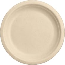 Responsible Products 6 inch Plates, Tree-Less™ Compostable Molded Fiber Plates, Extra Strength, Tree-Free and Made Without PFAS, Natural Brown (1000 Count)