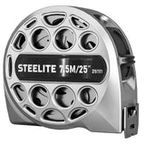 Tape Measure 25'FT Stainless Steel Waterproof & Rustproof Retractable Measuring Tape with Hollow Design Matte Silver by Steelite – 25 feet, Matte Silver, Model AZ9655-TK