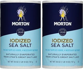 Morton Iodized Sea Salt Round, Salt for Cooking and Baking, 2 Pack