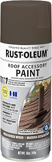 Rust-Oleum Roof Accessory Coating Spray Paint, Weathered Wood | Weather Resistant | Fast Dry | Protects Vents & Flashing | Durable Finish | Exterior Use