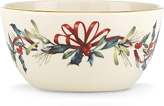 Lenox Winter Greetings Porcelain Christmas Decorative Bowl | dishwasher safe | for candy or nuts | holiday entertaining | 16oz, christmas kitchen decor, gift for women