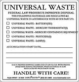 Labelmaster UW05T Universal Waste Label, Paper Stock (Pack of 100)