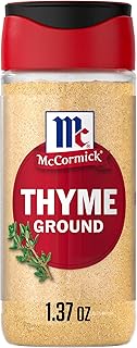 McCormick Thyme, Ground, Subtle Mint, Herby Flavor, Kosher, FlavorSealed for Freshness, Ground to Blend Easily into Dishes, Adds Savory Flavor to Meatloaf, Stews, Chicken & Stuffing, 1.37 oz