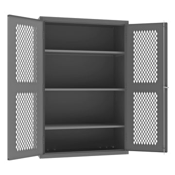 Heavy Duty Welded 14 Gauge Steel Ventilated Cabinet by Durham – Alloy Steel, Grey, Model EMDC-482472-95