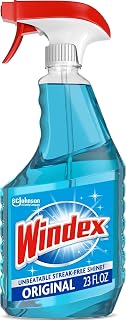 Windex Glass and Window Cleaner Spray Bottle, Bottle Made from 100% Recovered Coastal Plastic, Original Blue, 23 fl oz