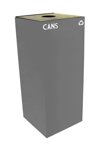 GeoCube Recycling Receptacle with Round Opening by Witt Industries – Square, 36.0 gallons, Steel, Slate, Model 36GC01-SL