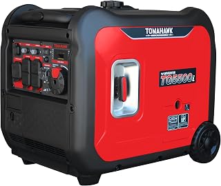 Tomahawk Power TOMAHAWK 5500 Watt Inverter Generator Super Quiet Portable Power For Residential Home Use 120V and USB Outlet Panel
