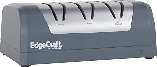 EdgeCraft SHE32 Electric Knife Sharpeners with Rechargeable Battery for 20-Degree Straight and Serrated Blades using 100-Percent Diamond Abrasives, 3-Stage, Gray